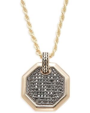 Esquire 14K Goldplated Sterling & 0.5 Tcw Diamond Octagon Pendant Necklace - Metallic