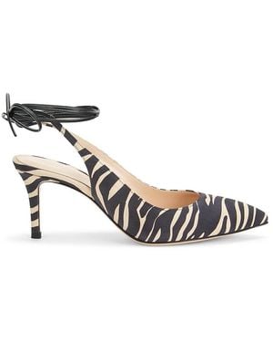 Gianvito Rossi 65Mm Zebra-Print Leather Ankle-Wrap Pumps - Metallic
