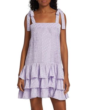 Atelier 1756 Virginia Polka-Dot Pleated Minidress - Purple