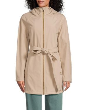Tommy Hilfiger Belted Hooded Rain Jacket - Natural