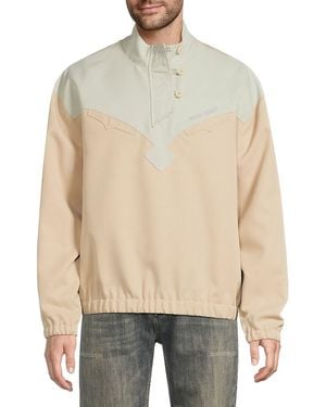 Opening Ceremony Colorblocked Mock Turtleneck Anorak Jacket - Natural
