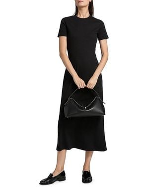 Theory Effortless Stretch-Cotton Midi-Dress - Black