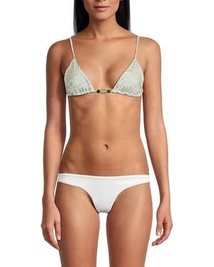 Peixoto Brooklyn Beaded Bikini Top - White