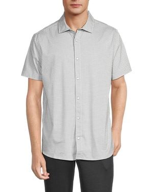 Karl Lagerfeld Houndstooth Short Sleeve Shirt - Grey