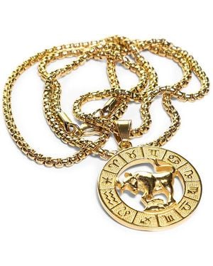 jean claude Goldplated Stainless Steel Zodiac Pendant Necklace - Metallic