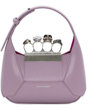 McQueen The Mini Jeweled Hobo Bag - Purple