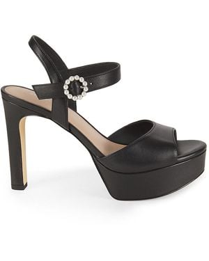 Stuart Weitzman Piper 110Mm Leather Platform Sandals - Black