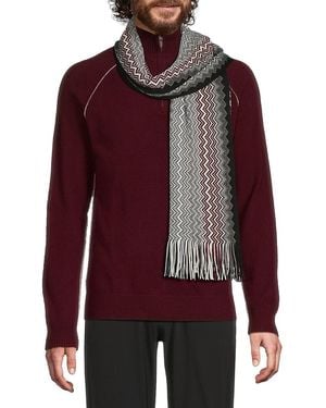 Missoni Tonal Zig-Zag Wool-Blend Scarf - Red