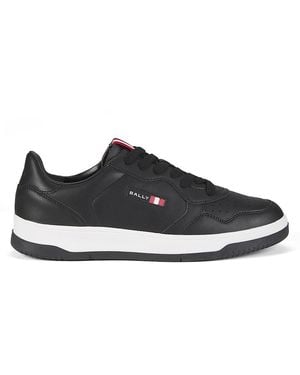 Bally Logo Leather Low-Top Sneakers - Black