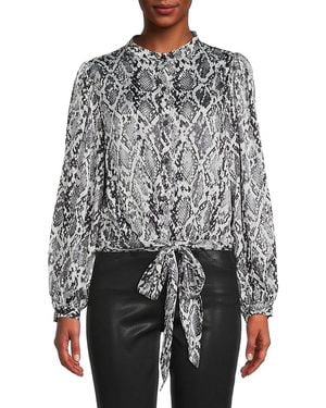 Donna Karan Python Print Blouse - Gray