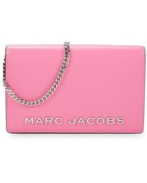 Marc Jacobs Logo Textured Wallet-On-Chain - Pink