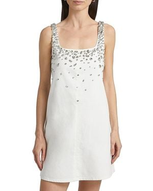 Rag & Bone Kimmie Embellished Denim Shift Dress - White