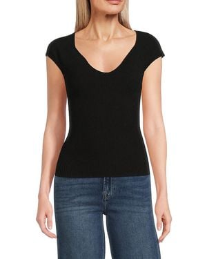 7 For All Mankind Ribbed Top - Black