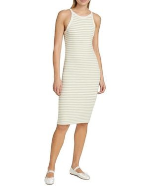 ATM Rib-Knit Stripe Tank Midi-Dress - Natural