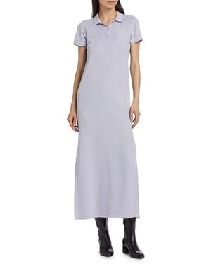 ATM Cotton Knit Short-sleeve Polo Dress - Purple