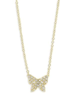 Saks Fifth Avenue 14K & 0.1 Tcw Diamond Butterfly Pendant Necklace - Metallic