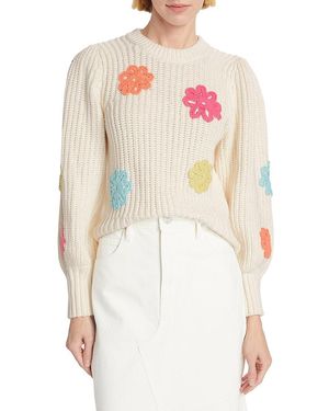 Rails Romi Crochet Flower Sweater - White