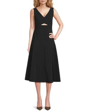 Theory Cutout A-line Midi-dress - Black