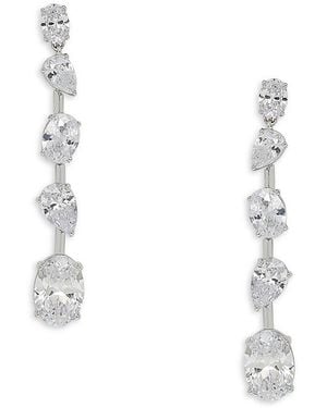 Adriana Orsini Chloe Rhodium Plated & Cubic Zirconia Drop Earrings - White