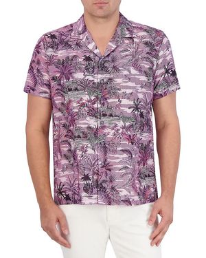 Robert Graham Makara Graphic Linen & Cotton-blend Camp Shirt - Purple