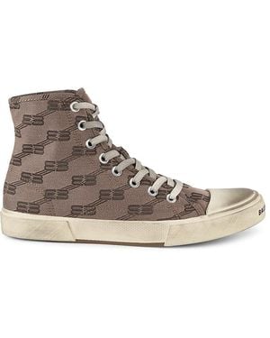 Balenciaga Paris Monogram High Top Trainer - Natural