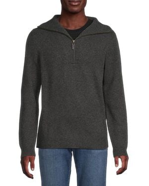 Magaschoni Cashmere Zip-Up Pullover - Blue