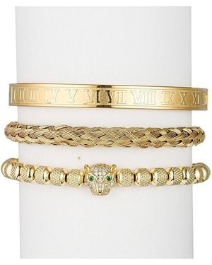 Eye Candy LA Premier 3-piece Titanium & Cubic Zirconia Bracelet Set - White