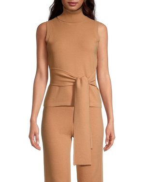 Toccin Celeste Tie-Waist Knit Top - Natural
