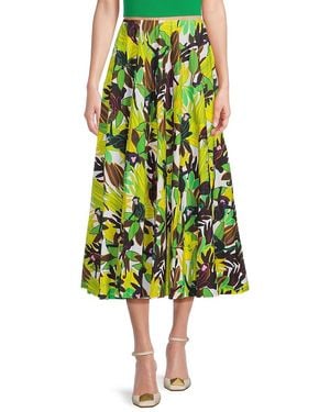 Valentino Gonna Print Midi Skirt - Yellow