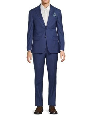 Tallia Wool-Blend Stretch-Fit Suit - Blue