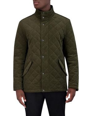 Cole Haan Mockneck Quilted Corduroy Jacket - Green