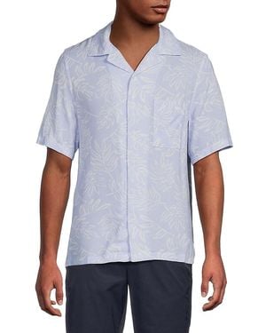 Onia Leaf Print Camp Shirt - White