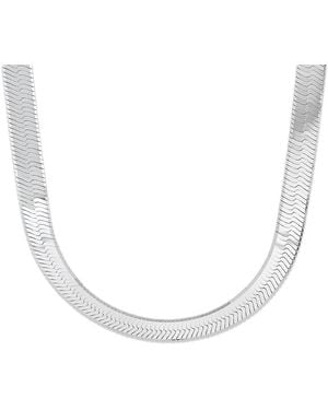 Saks Fifth Avenue Sterling Herringbone Chain Necklace - Metallic