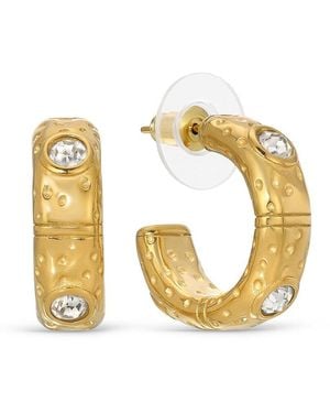 Eye Candy LA Golden Emma Goldtone Titanium & Cubic Zirconia Half Hoop Earrings - Metallic