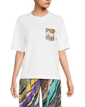 Missoni Missoni Chevron Trim Cotton T-Shirt - White