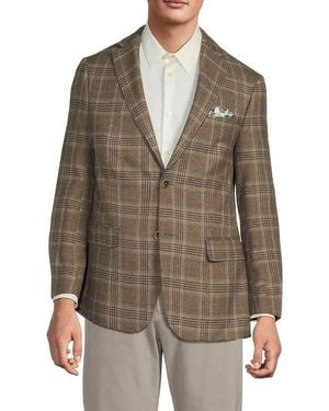 Robert Graham Plaid Wool-Blend Modern-Fit Sport Coat - Brown