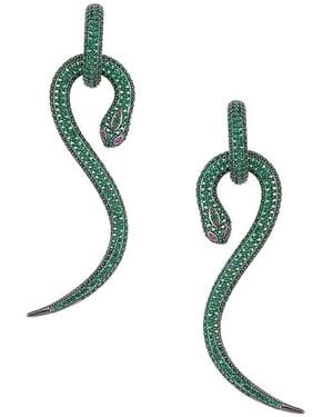 Eye Candy LA The Luxe Snake Pavé Crystal Drop Earrings - Natural