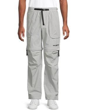Karl Lagerfeld Convertible Zip Cargo Pants - Gray