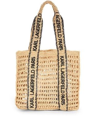 Karl Lagerfeld Antibes Woven Paper Open Tote - Metallic