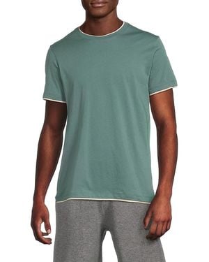 ATM Contrast Trim Cotton T-shirt - Green