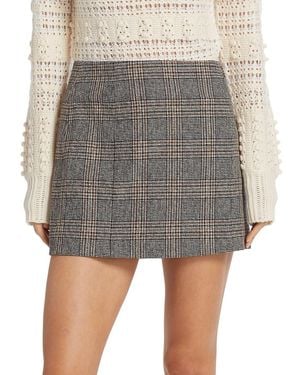 Rag & Bone Cora Plaid Buckle Miniskirt - Grey