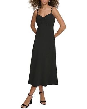 Siena Jewelry Chain Strap A-Line Midi-Dress - Black