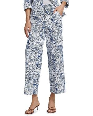 Cinq À Sept Sketchbook Floral Benji Trousers - Blue