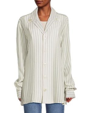 Opening Ceremony Striped Hawaii Shirt - White