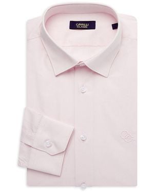 Cavalli Class by Roberto Cavalli Slim Fit Logo Dress Shirt - Pink