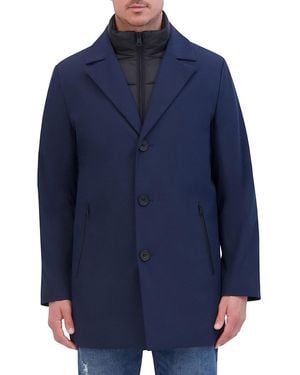 Kenneth Cole Removable Zip-Out Bib Puffer Coat - Blue