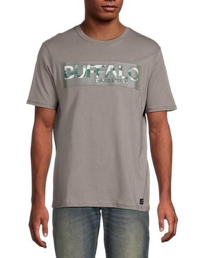 Buffalo David Bitton Nashe Logo Crewneck T-Shirt - Grey