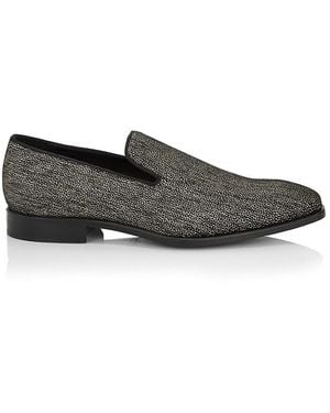 Saks Fifth Avenue Glitter Canvas Loafers - Black