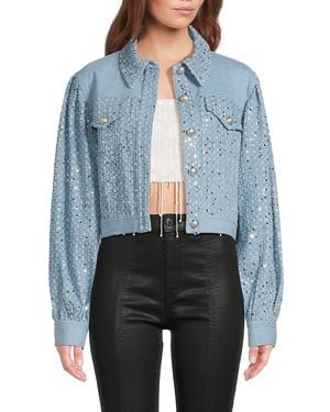 Ramy Brook Janet Sequin Denim Jacket - Blue