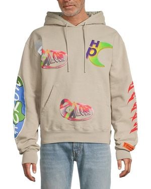 Heron Preston Graphic Cotton Hoodie - Grey